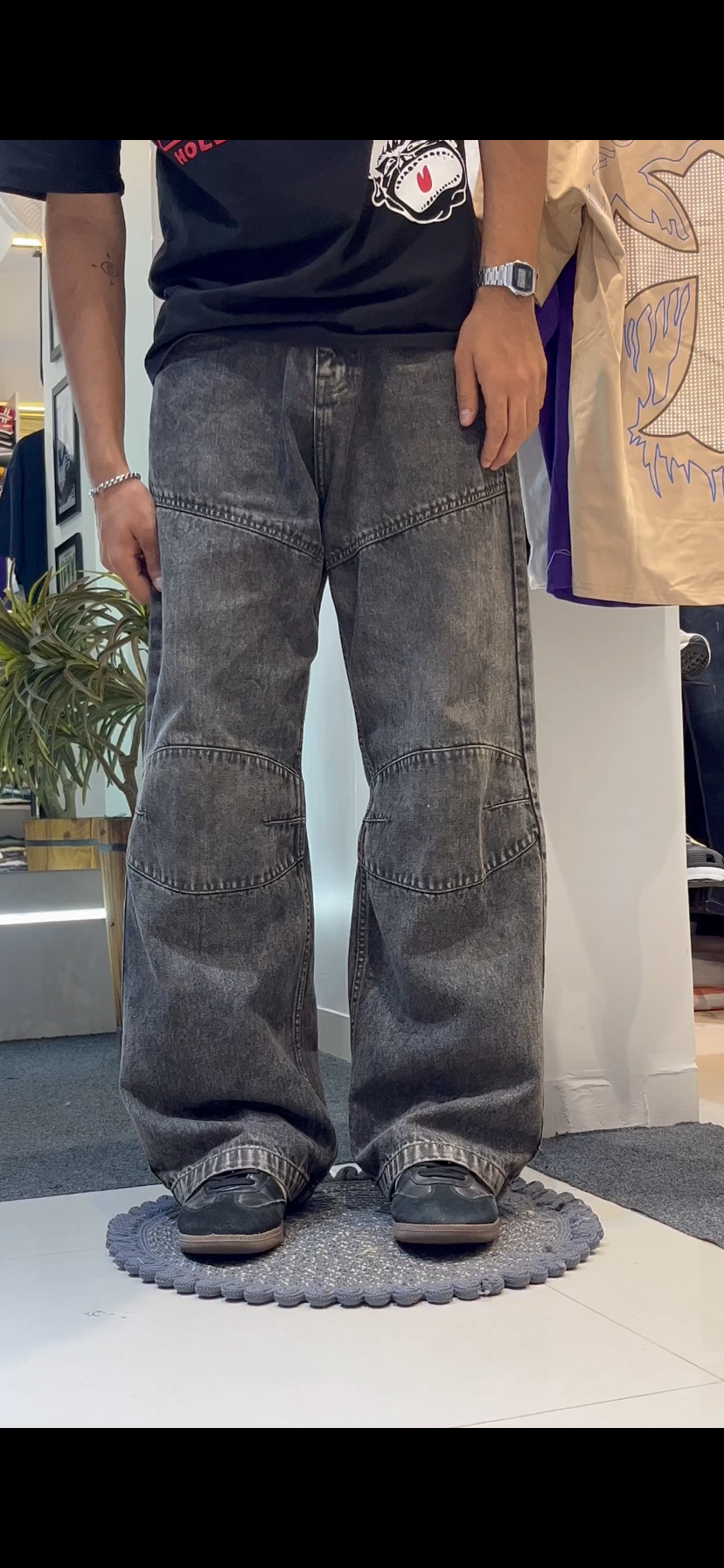 Baggy double knee pants