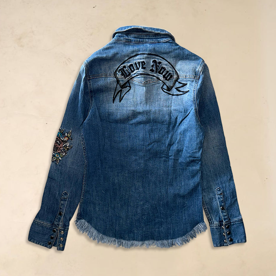 vintage embroidery shirt/shaket (thick)