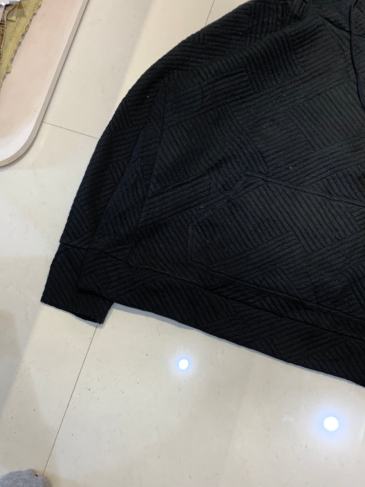 Boxy bubble material hoodie