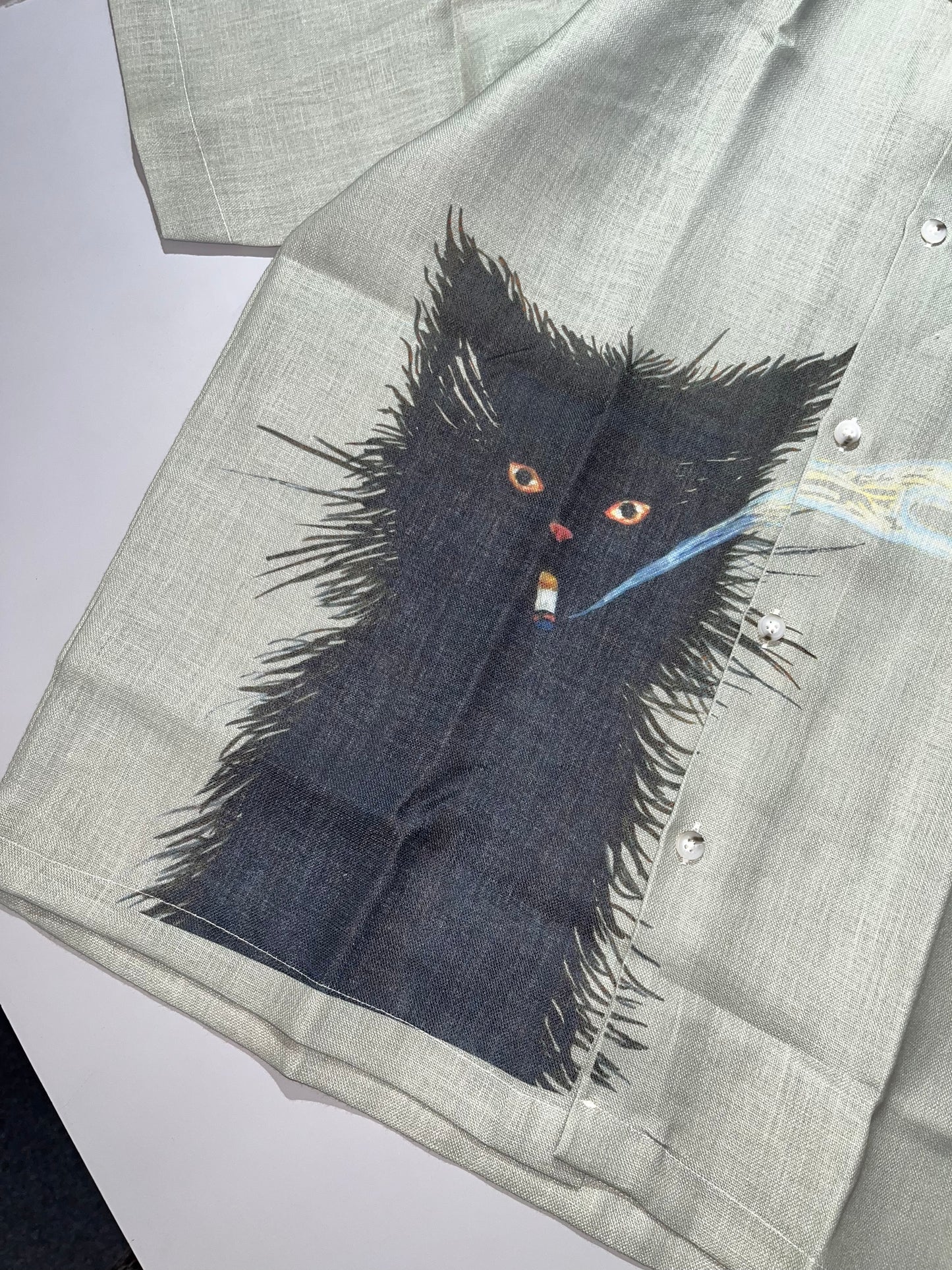 Y2K CAT SMOKING SHIRT