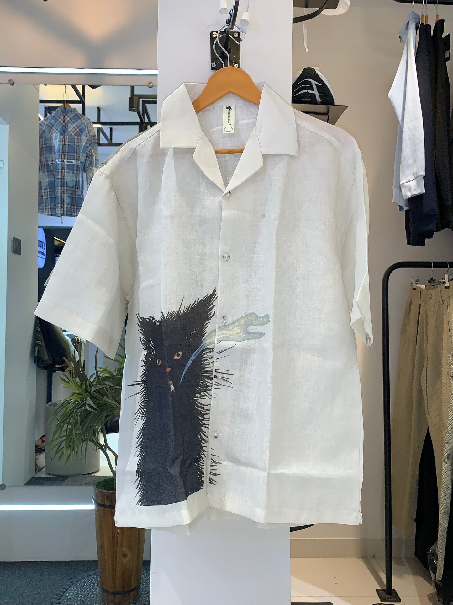Y2K CAT SMOKING SHIRT