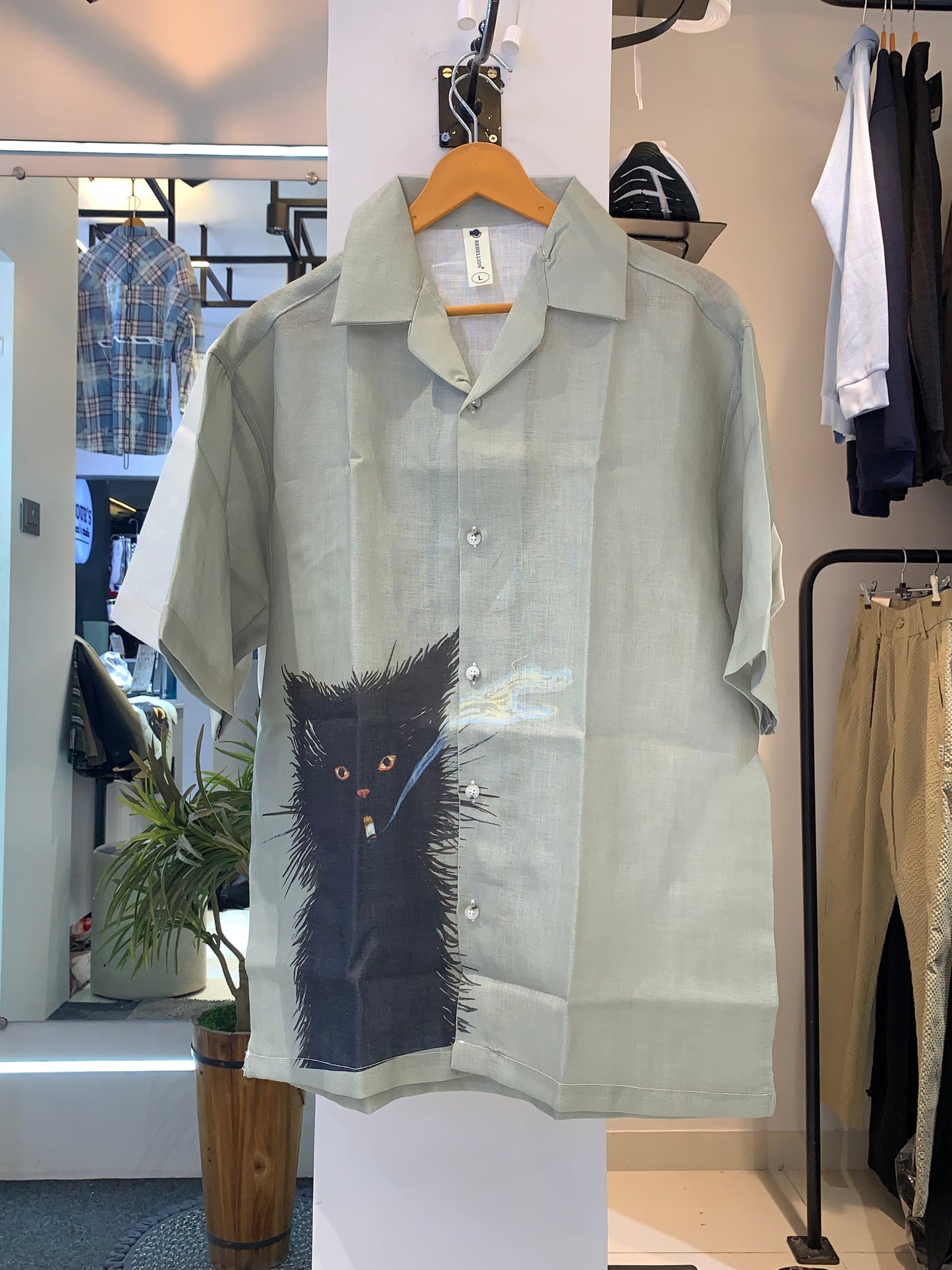 Y2K CAT SMOKING SHIRT