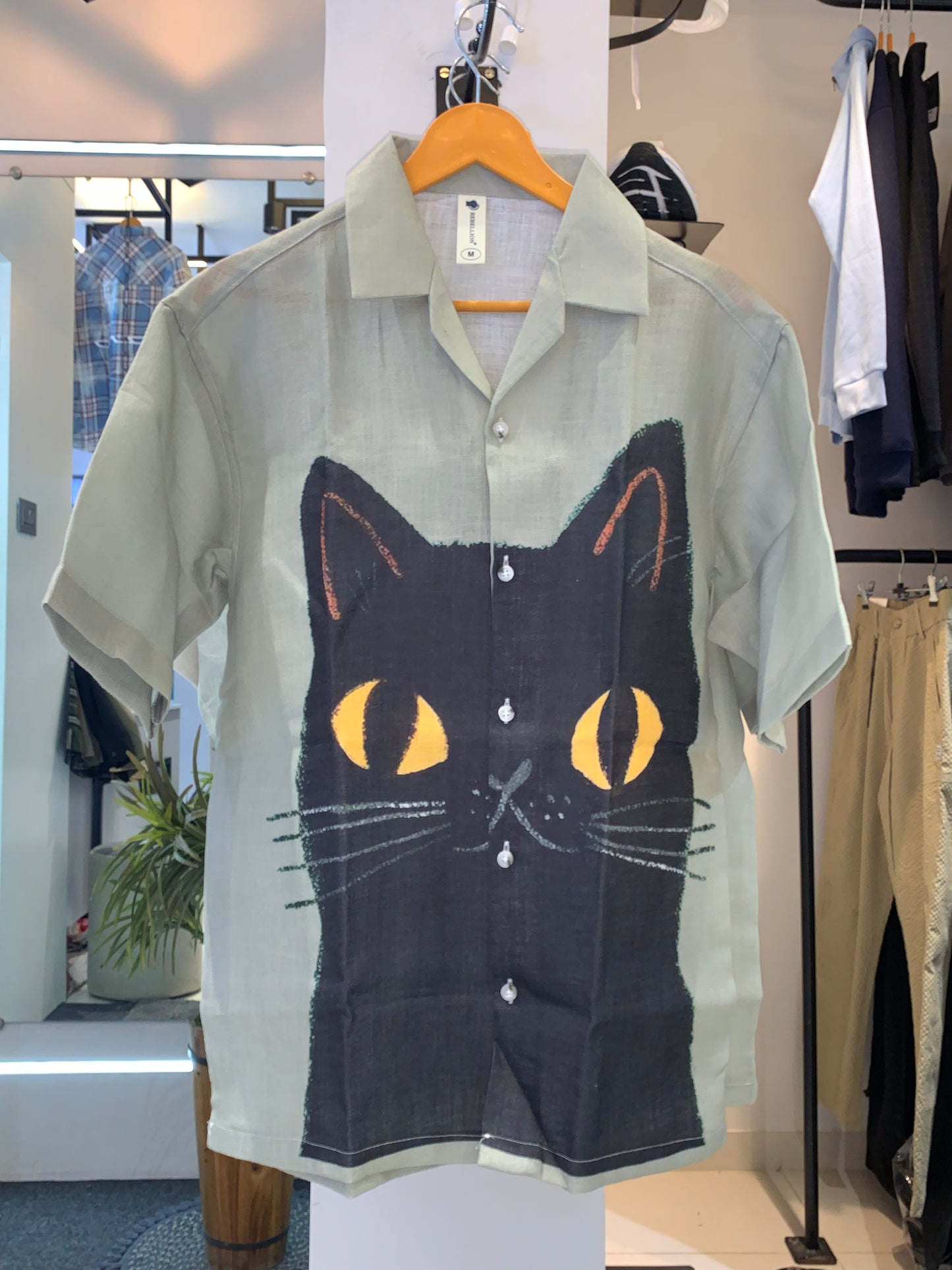 Y2K CAT OVERALL PRINT SHIRT