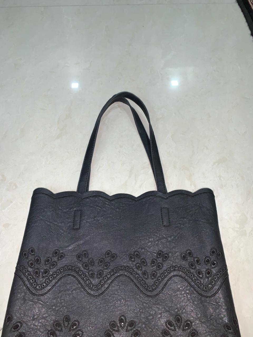 Black Leather tote bag