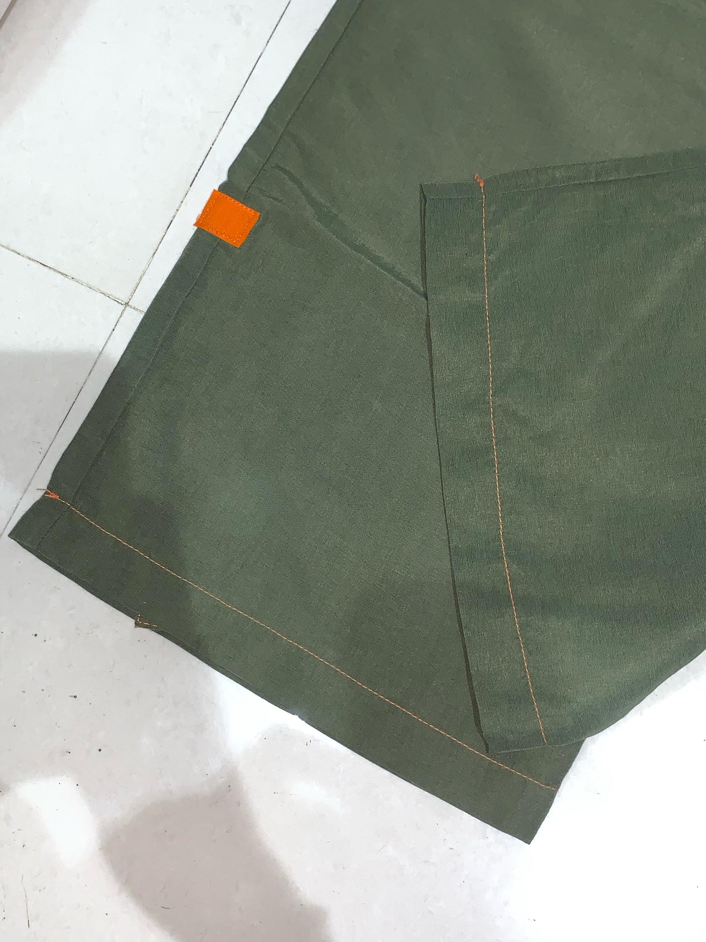Olive baggy parachute pants