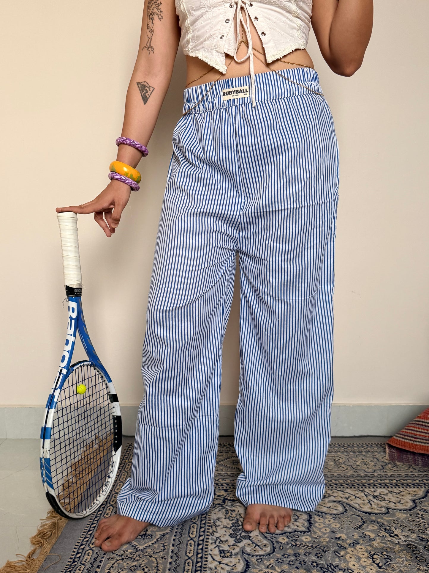 Blue striped pants (Pintrest trendy)