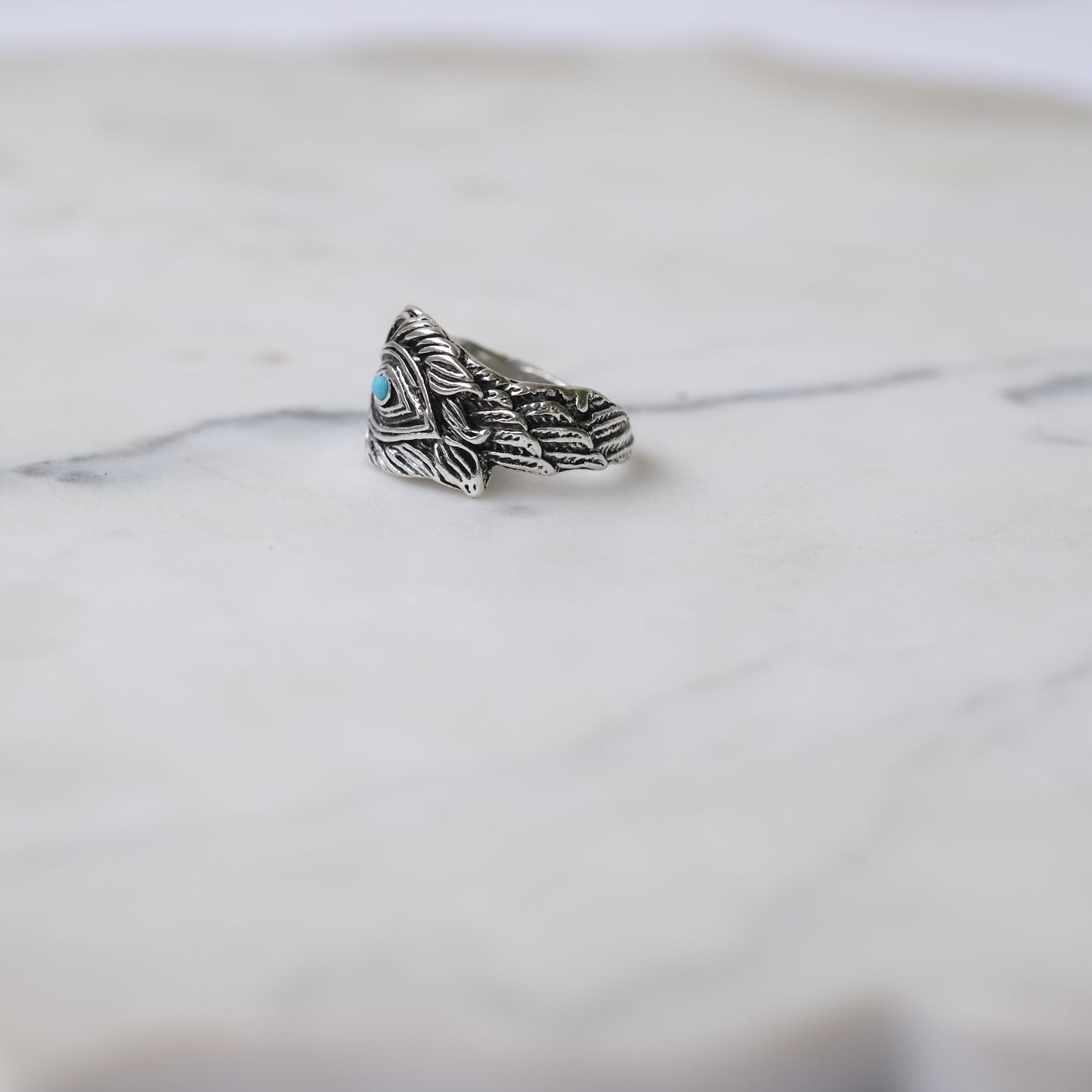 Evil eye silver ring