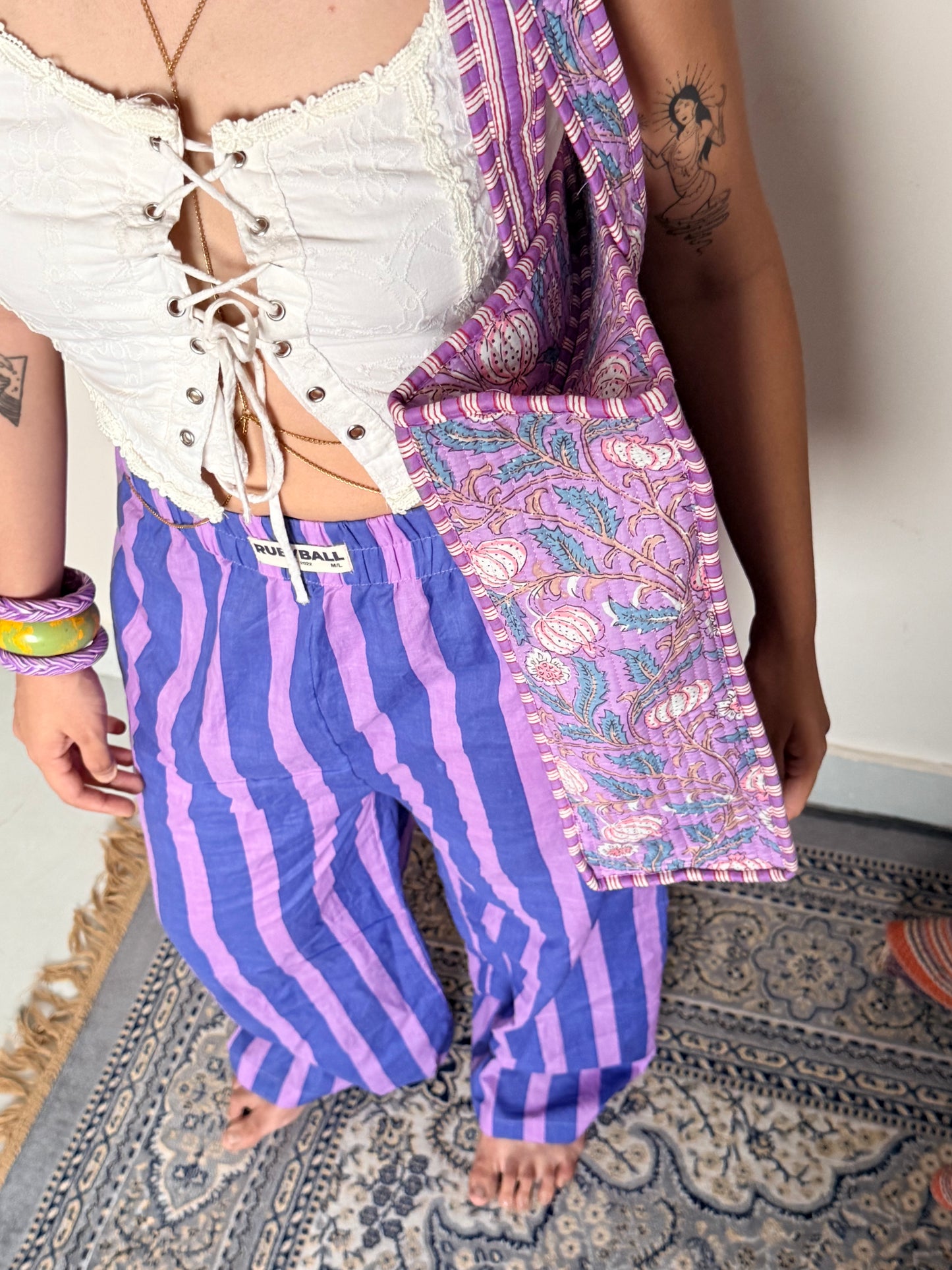 Broad Striped purple pants