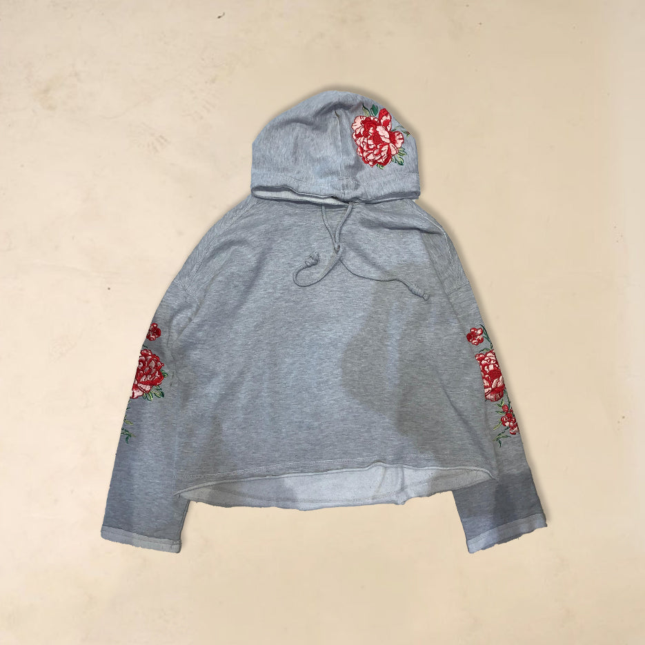 Flower Embroidery boxy hoodie