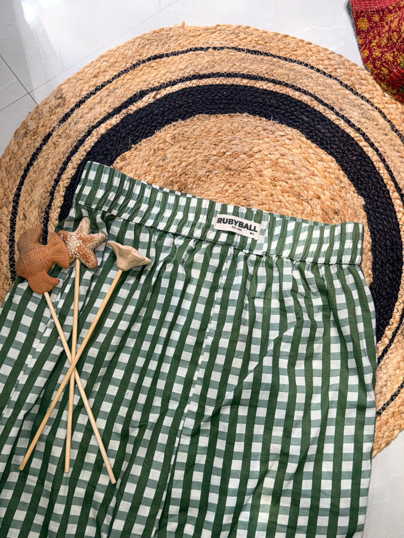 Green checked styled pants (size chart in description)