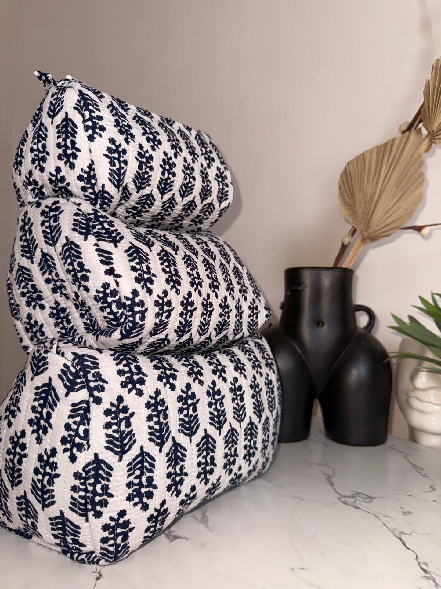 Blockprinted Boho set of 3 gifting pouch ,Toiletary ,Cosmetic bag