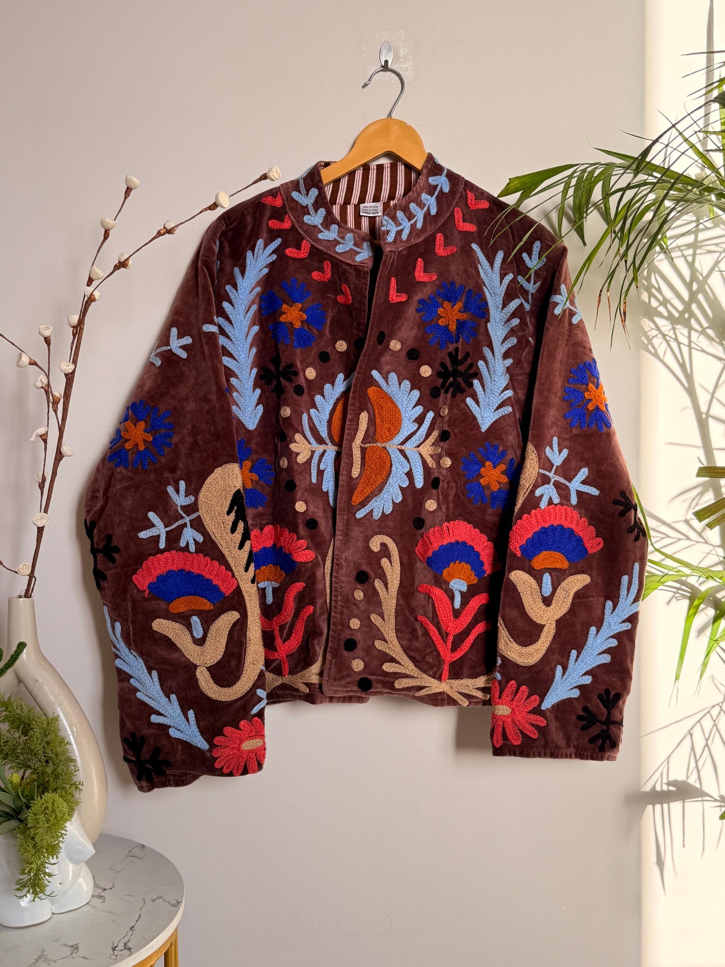 Velvet Kantha Love Patchworked Embroided Jacket