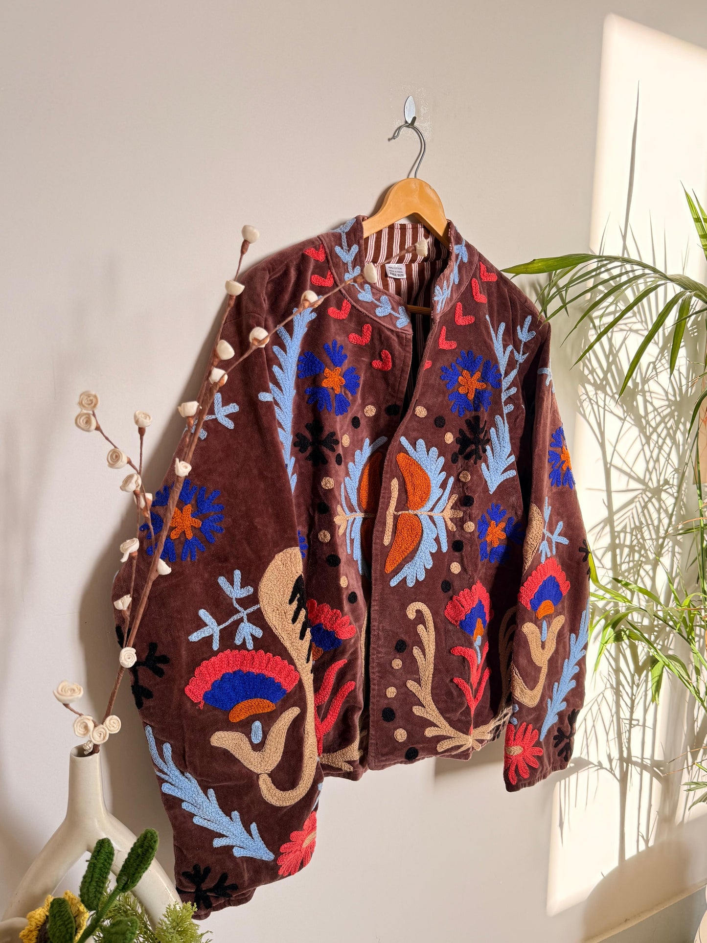Velvet Kantha Love Patchworked Embroided Jacket