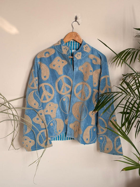 Velvet Yin-Yang Patchworked Jacket