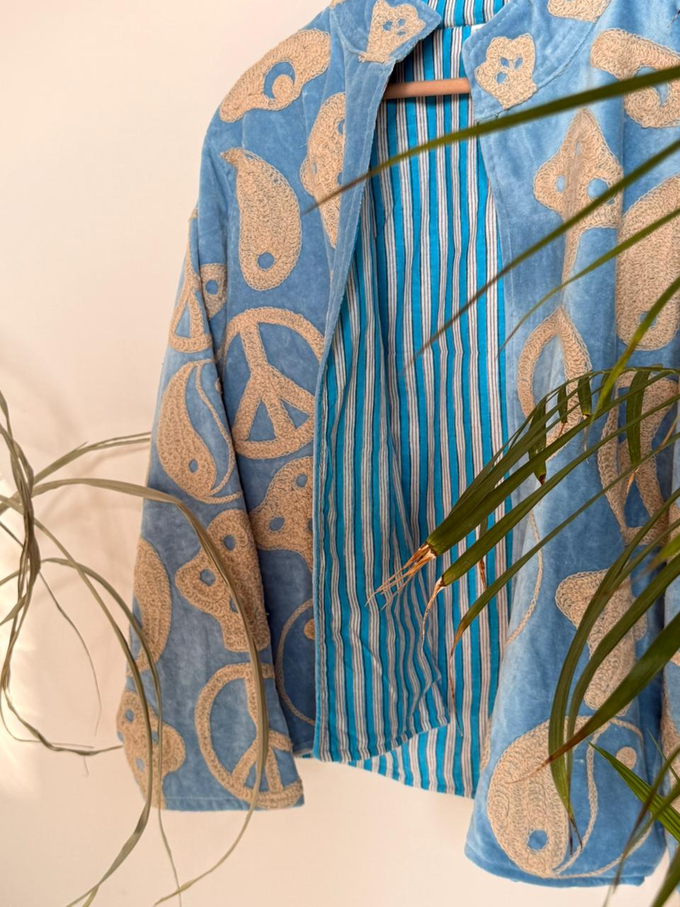 Velvet Yin-Yang Patchworked Jacket