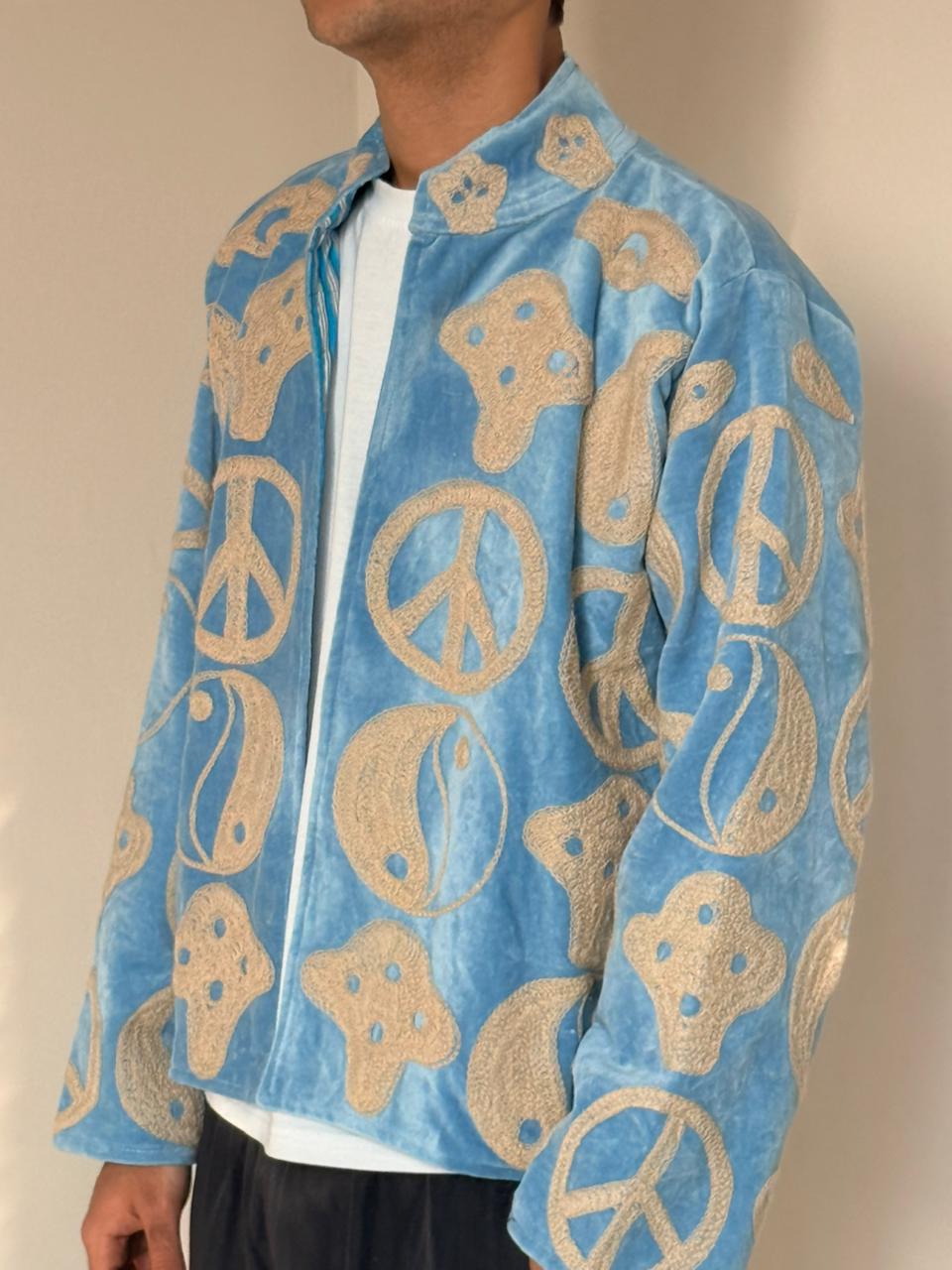 Velvet Yin-Yang Patchworked Jacket