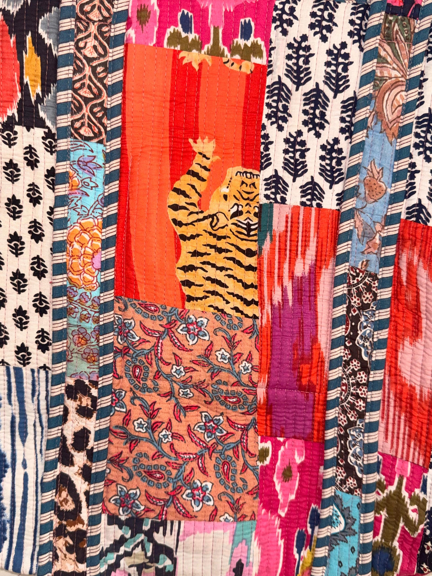 Indian Patchworked Reworked Quilted large tote