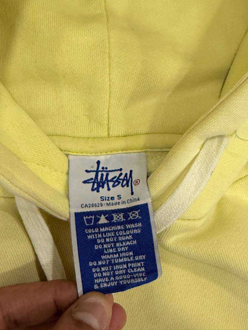 90's Stussy Pastel yellow hoodie