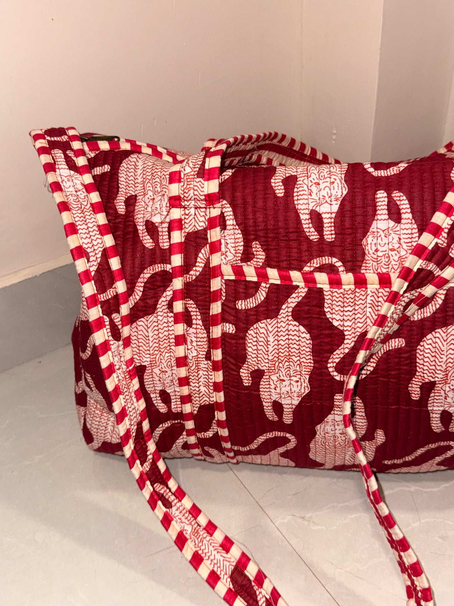 Indian Patchworked Quilted Duffle Bag - 4 (XL)