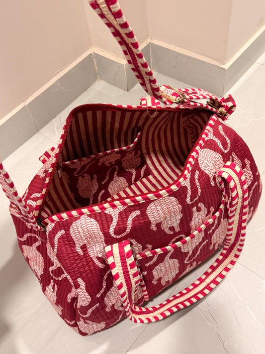 Indian Patchworked Quilted Duffle Bag - 4 (XL)