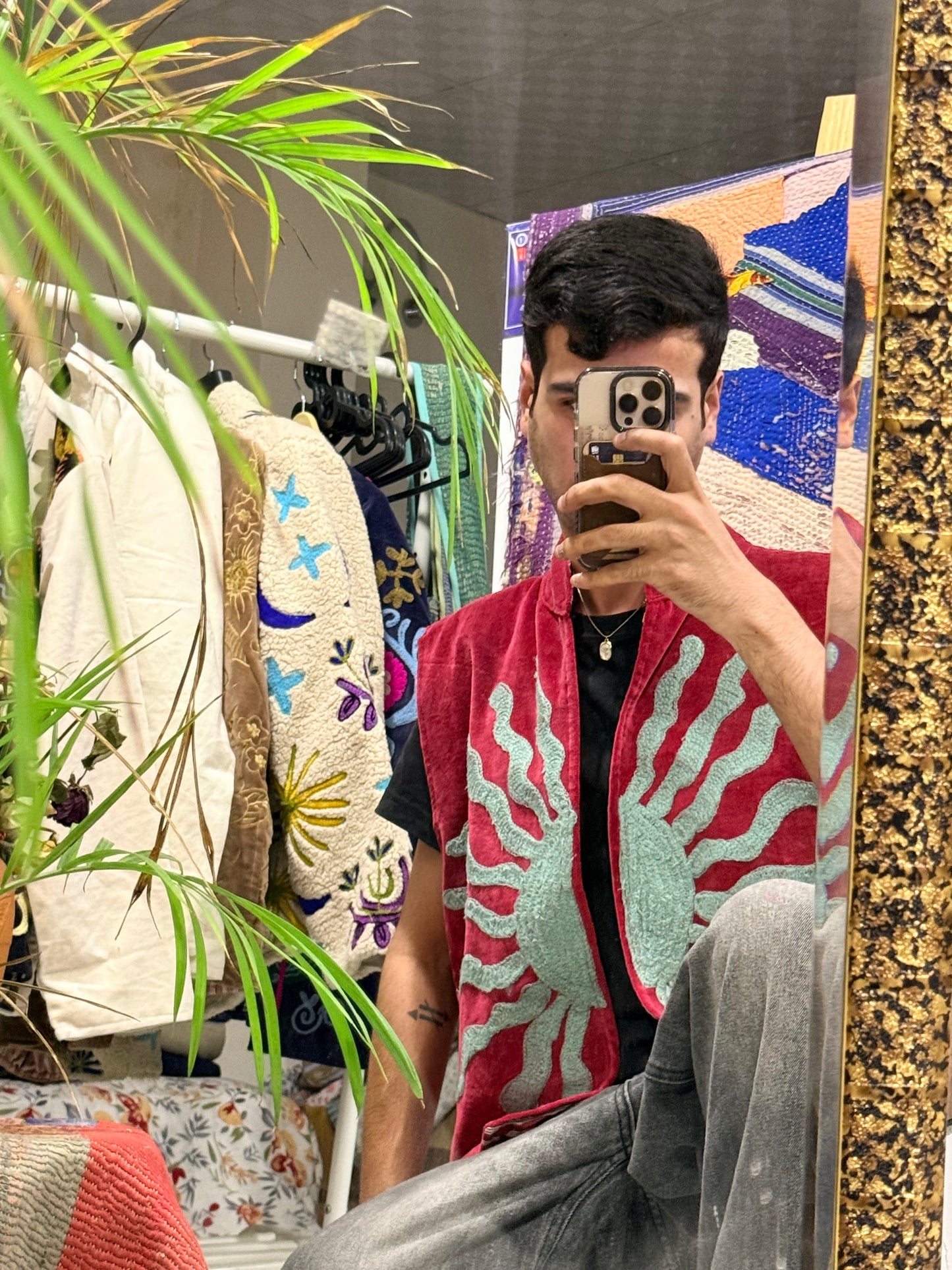 Sun embroided vest (pre order)