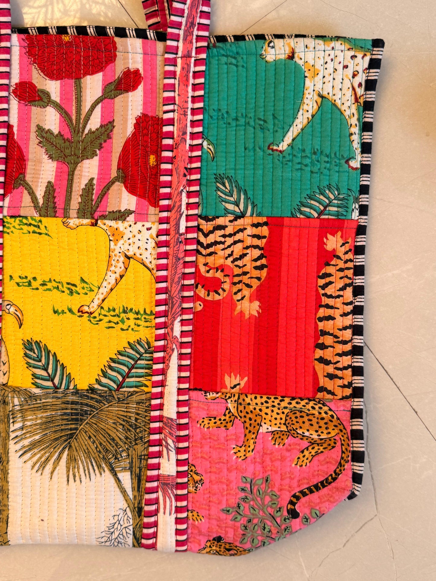 Indian Multi Patchworked Reworked large tote