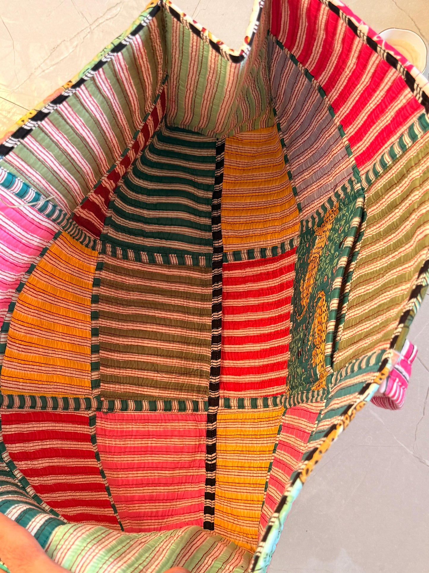 Indian Multi Patchworked Reworked large tote