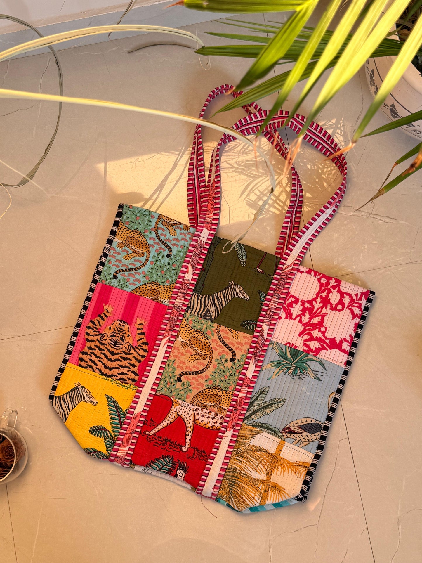 Indian Multi Patchworked Reworked large tote