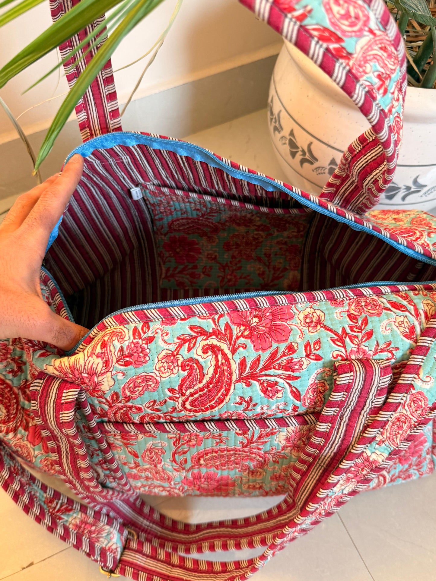 Patchworked Quilted Duffle Bag  (XL)