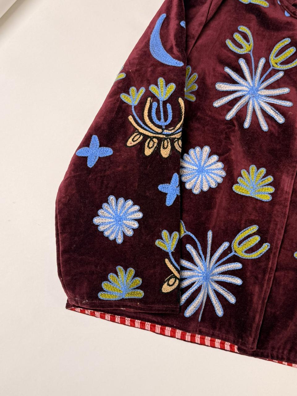 Velvet Patchworked Embroidery Jacket