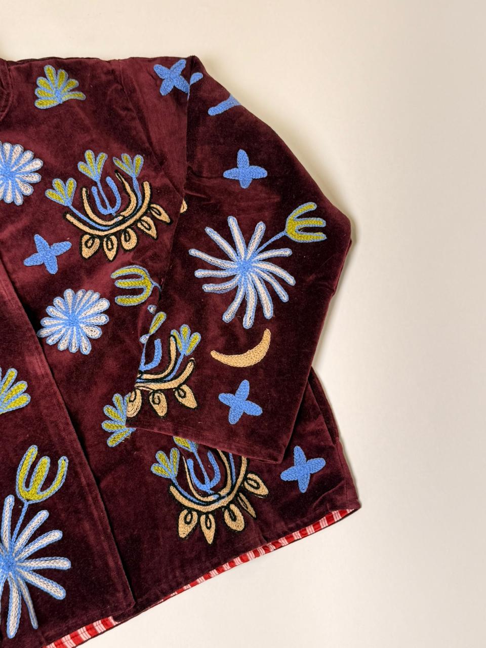 Velvet Patchworked Embroidery Jacket