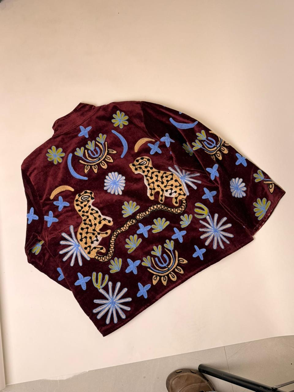 Velvet Patchworked Embroidery Jacket