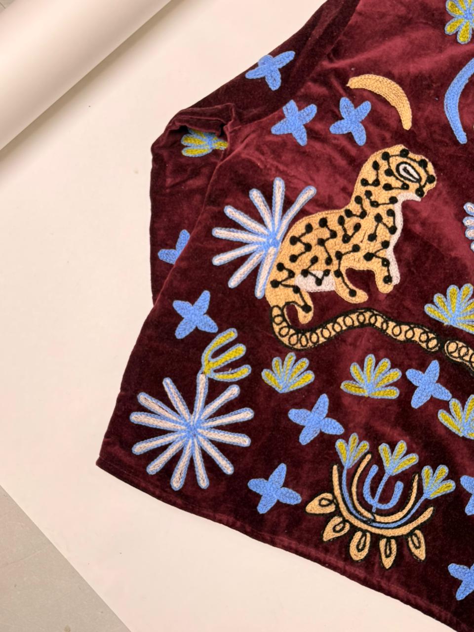 Velvet Patchworked Embroidery Jacket