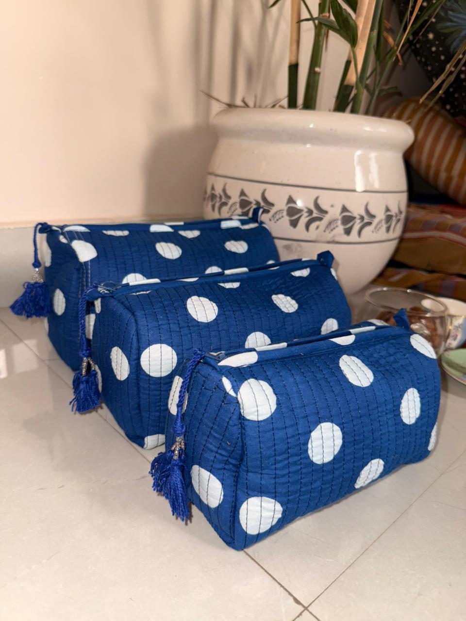 Pintresty Polka dotted 3pcs Cosmetic pouch