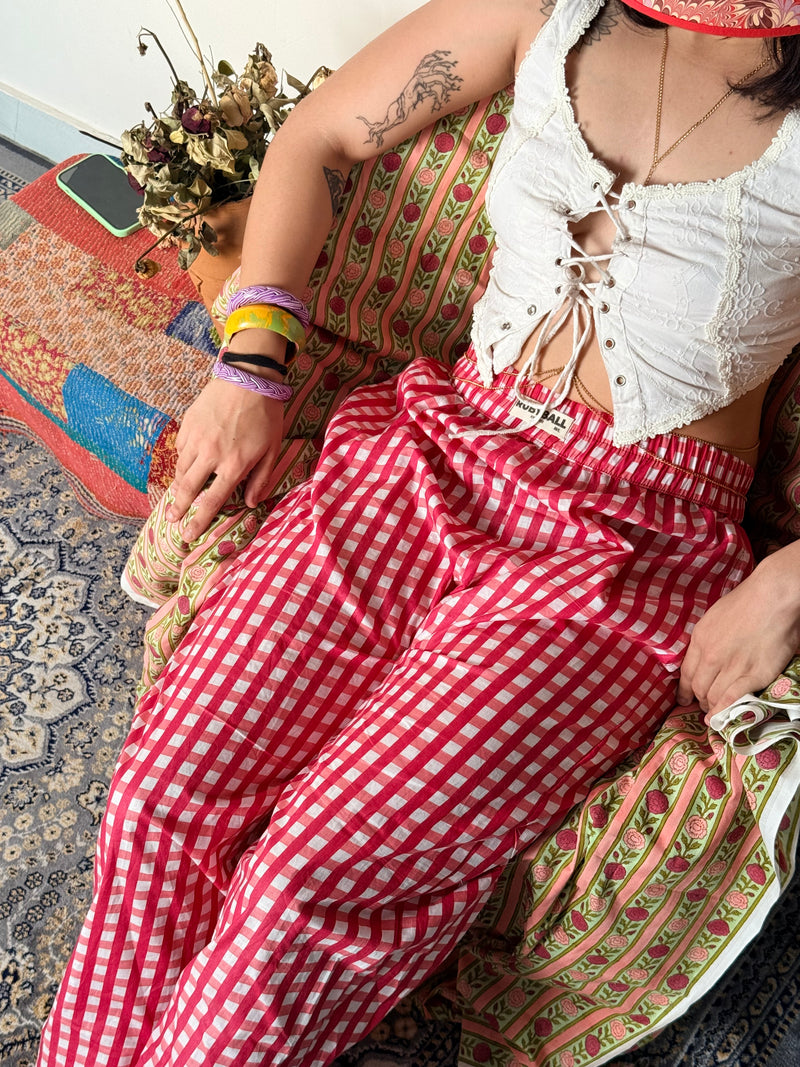 90's Styled checked pattern pants