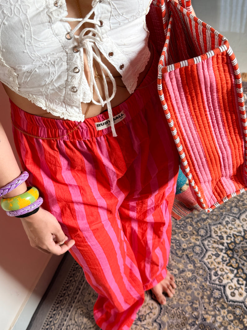 Pintresty Pink and orange striped pants